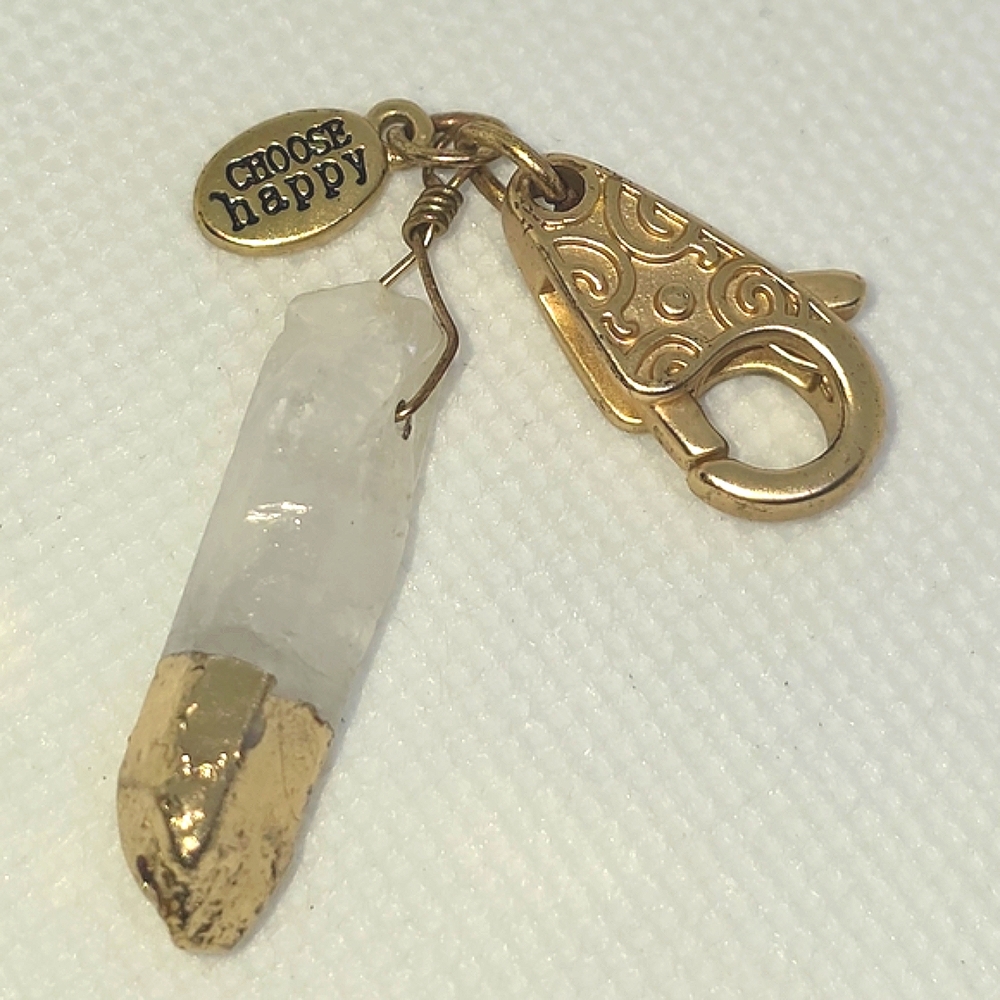"CHOOSE HAPPY" crystal point charm!